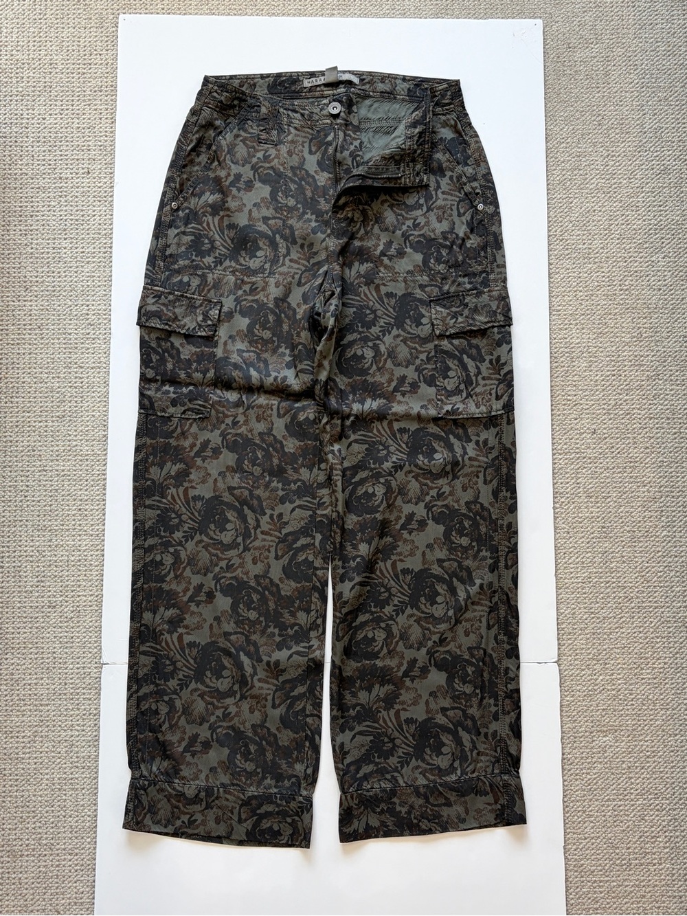 Marrakech Floral Print Cargo Utility Pants Size 27